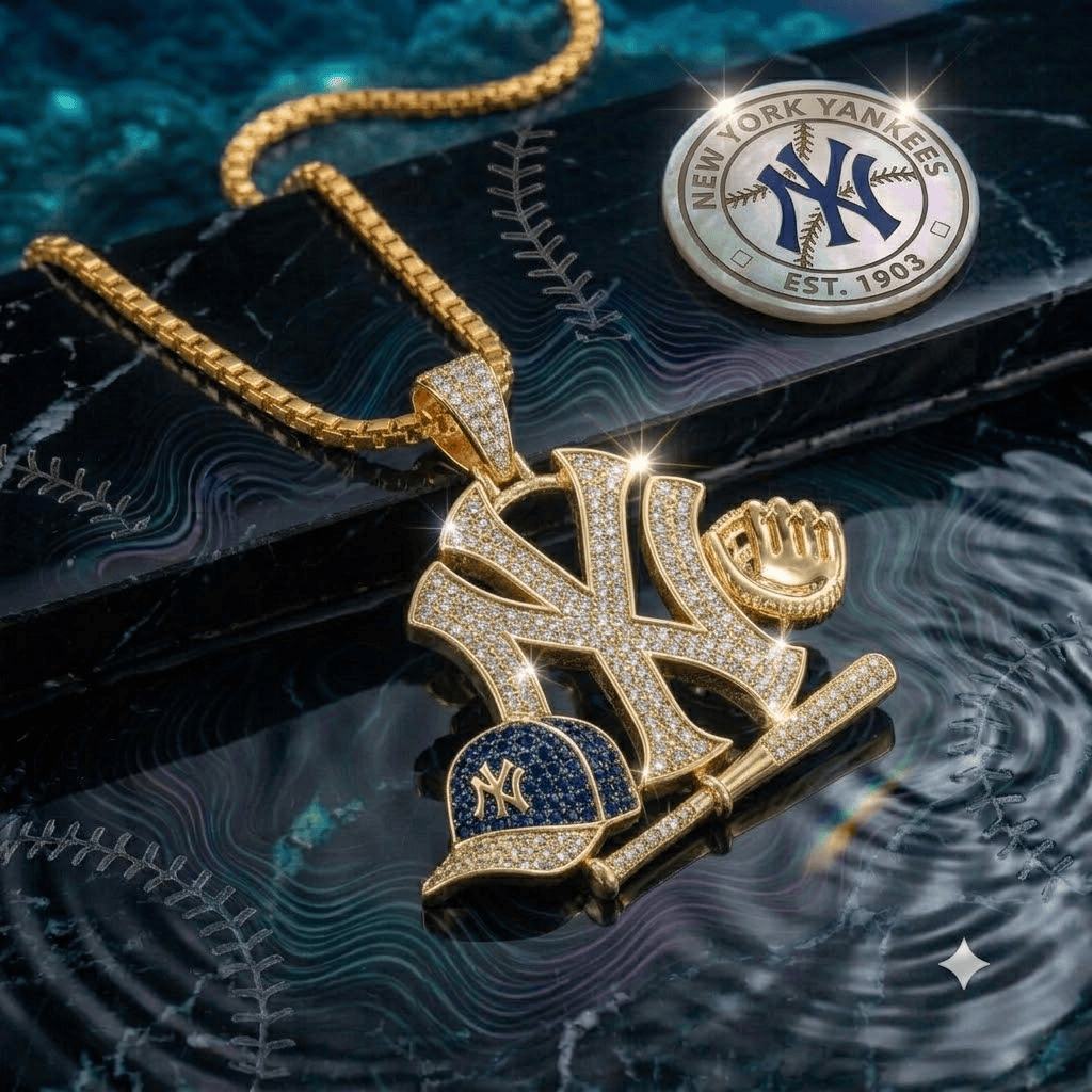 NYYR Solid Gold Chain with Diamond Pendant BMD