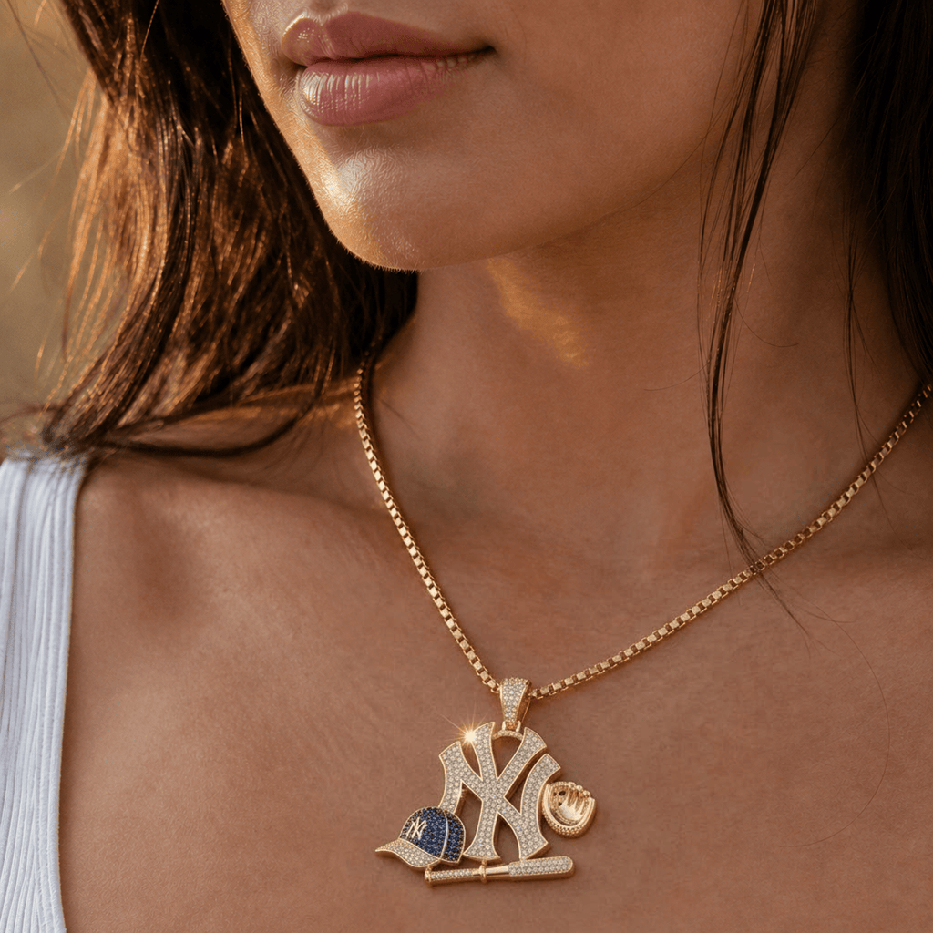 NYYR Solid Gold Chain with Diamond Pendant BMD
