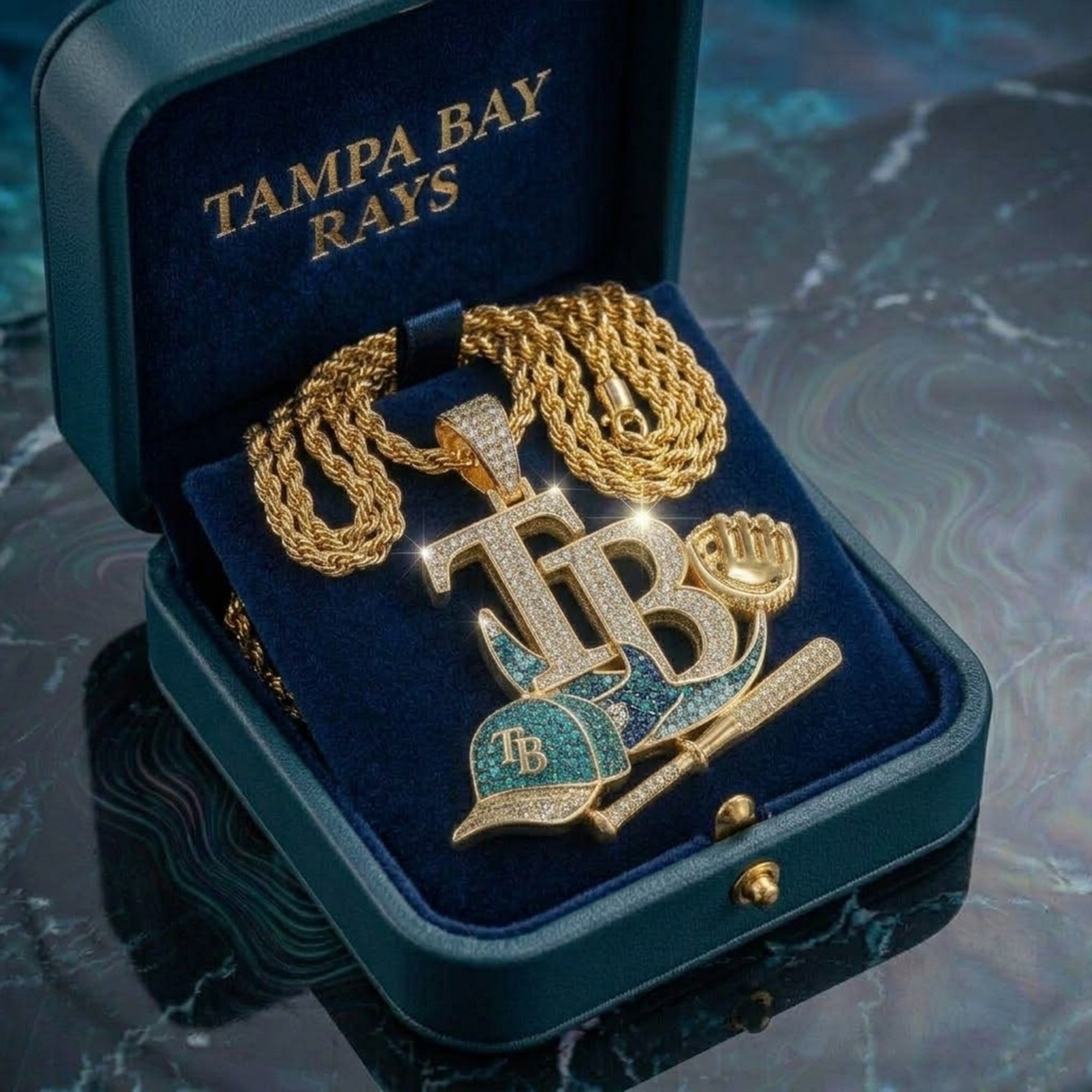 TPBR Solid Gold Chain with Diamond Pendant BMD
