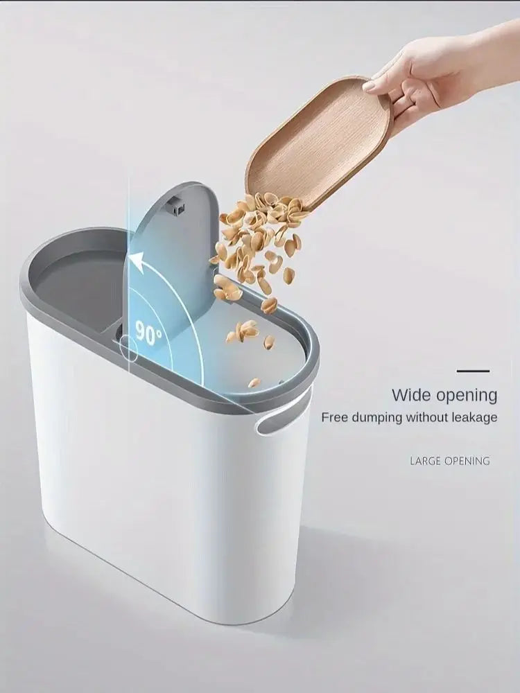 2/1 Pack Bathroom Trash Can, Small and Durable Plastic Trash Can with Built-in Handle, Easy to Clean, Rust-proof, Space-Saving D